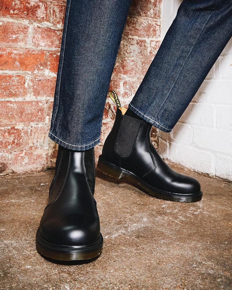 Black Women's Dr Martens 2976 Smooth Leather Chelsea Boots | CA 116QMA